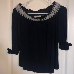 Blue off the shoulder top